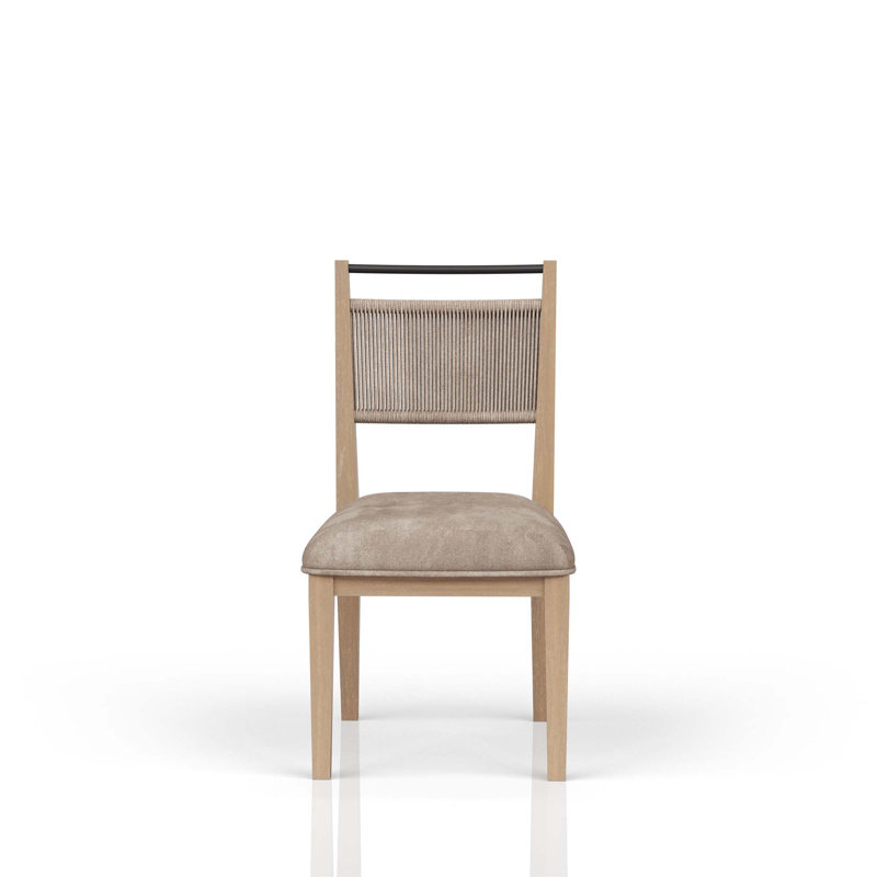 Fauteuil à dossier en corde confortable et élégant, Beige