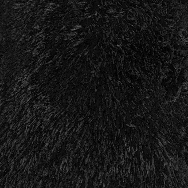Coussin en fausse fourrure très douce et confortable, Noir