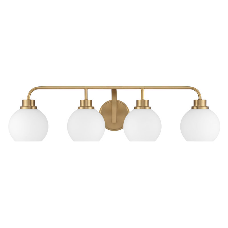 Esme 4-Light Bathroom Vanity Light in Natural Brass, Natural Brass