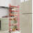 Red 6-Tier Rolling Cart Gap Kitchen Slim Slide Out Storage Tower Rack with Wheels-104579784