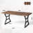 70.9''Farmhouse Dining Table for 6-8, Large Rectangular Table – Sturdy Black Iron Legs – Mark-Resistant Wood Top – Vintage Brown and Black Iron Finish-1567902394