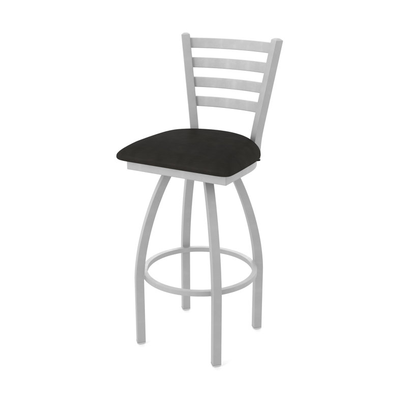 Tabouret pivotant Jackie, Nickel anodisé, Vinyle - espresso Canter, Tabouret de bar (siège d'une hauteur de 30 po)