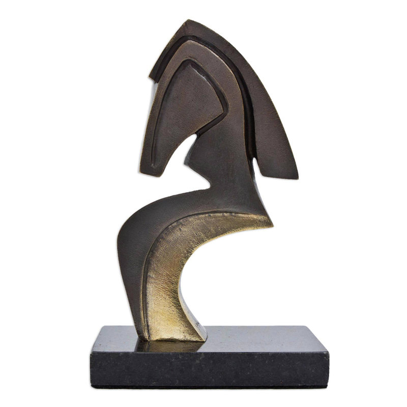 Sculpture de cheval Adhvik en bronze abstrait