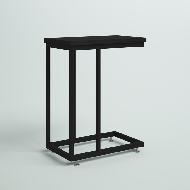 Camillie 24'' Tall C Table End Table, Black Top/Black Base
