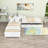 Twin Size 2 Drawers L-shaped Platform Beds with Trundle and Built-in Table-79433333