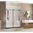 Frameless shower door 44-48 "W x 76" H, 1/4 "(6 mm) Clear Tempered Glass, Explosion Proof Film, Stainless Steel Handle, Matte Black-124324546