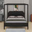 Lit plateforme à baldaquin en bois avec tête de lit et pieds de support-1238727538-1238727537