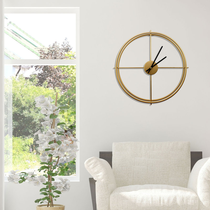 Ashcraft Larry's Minimalist Iron Wall Clock - 50 cm / 19.7 in, Gold