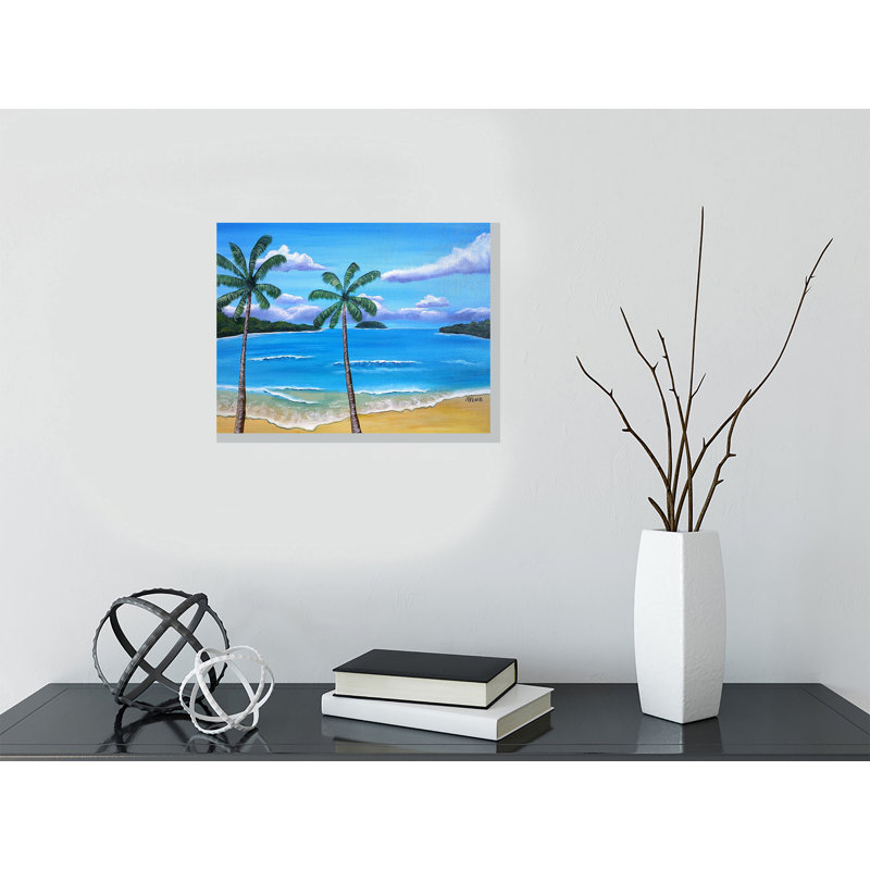 «Island Shore» par Amy Valiante - reproduction d'art sur toile, H 13 po x l 10 po x P 2 po, Toile tendue, Pas de tapis