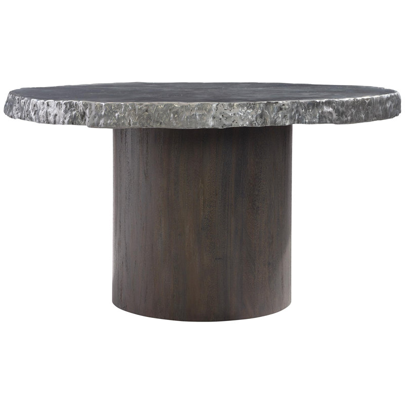 Cahill Round Reclaimed Wood Dining Table with Aluminum Top