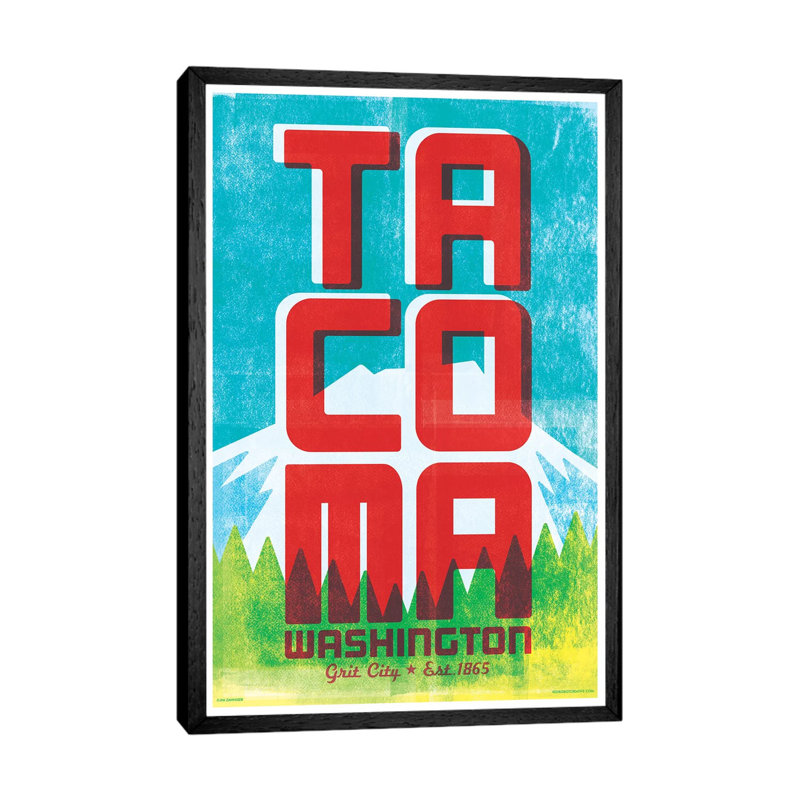 Tacoma 1 Piece Wall Art on Canvas, 101.6cm H x 66.04cm W x 3.81cm D, Black Framed