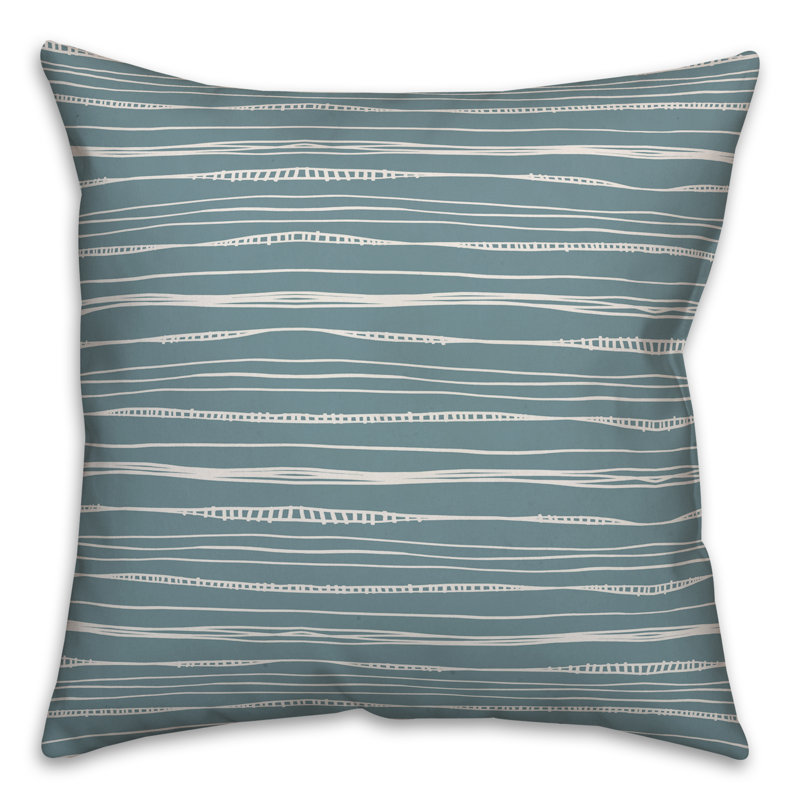 Coussin Kansas, 16 po x 1 po, Bleu rayé 2