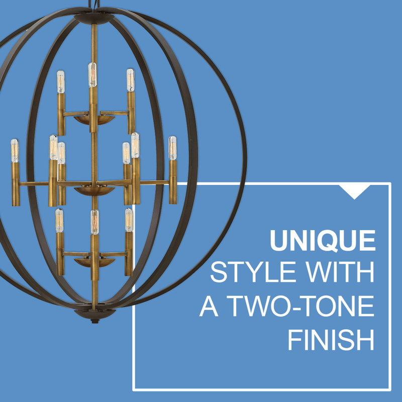 Euclid 12-Light Globe Pendant, Spanish Bronze