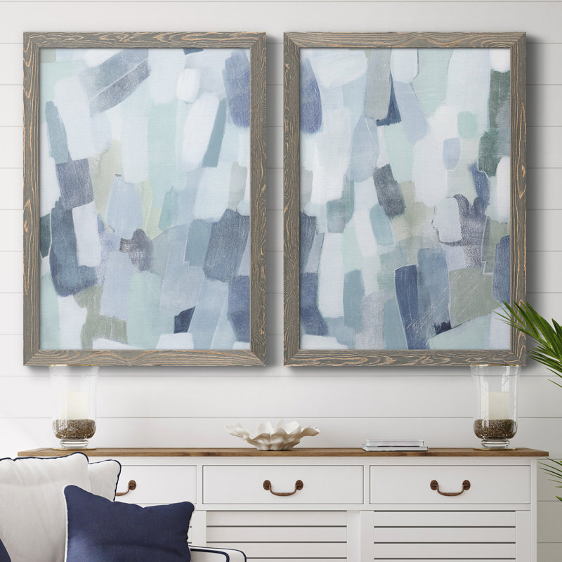 Dusky Gale I - ensemble de 2 peintures encadrées, Toile avec cadre gris, H 20 po x l 34 po x P 1,5 po