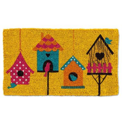 Tapis pour porte d'extérieur 30 po x 18 po Laleia Birdhouse Row