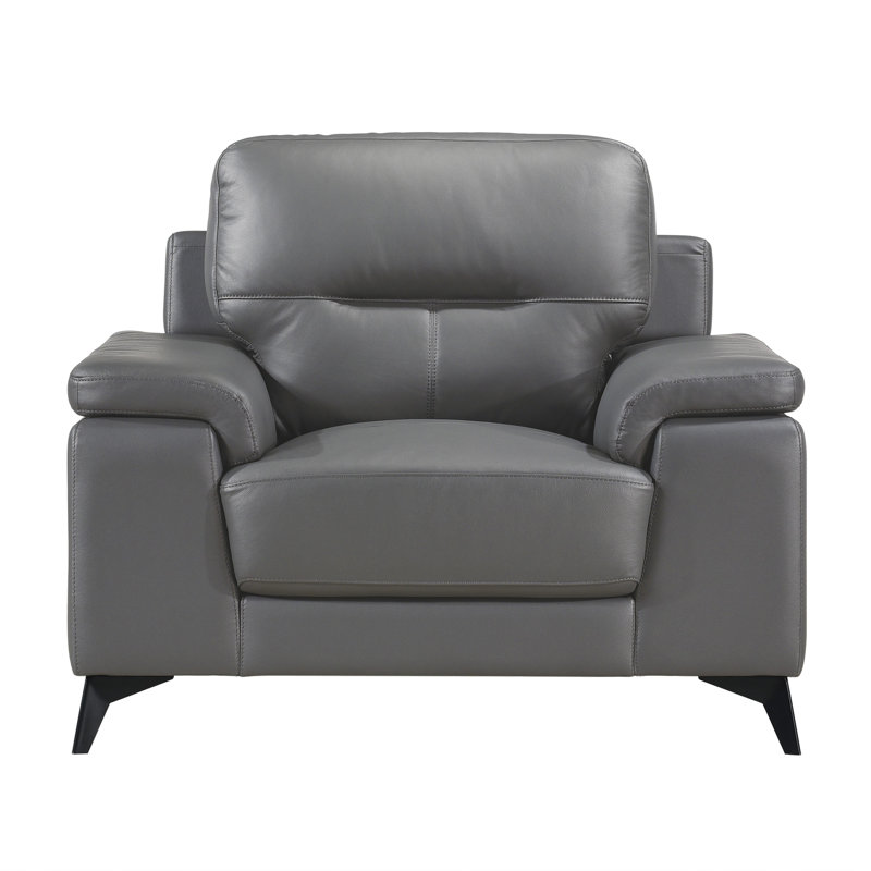 Faux Leather Club Chair, Gray Faux Leather
