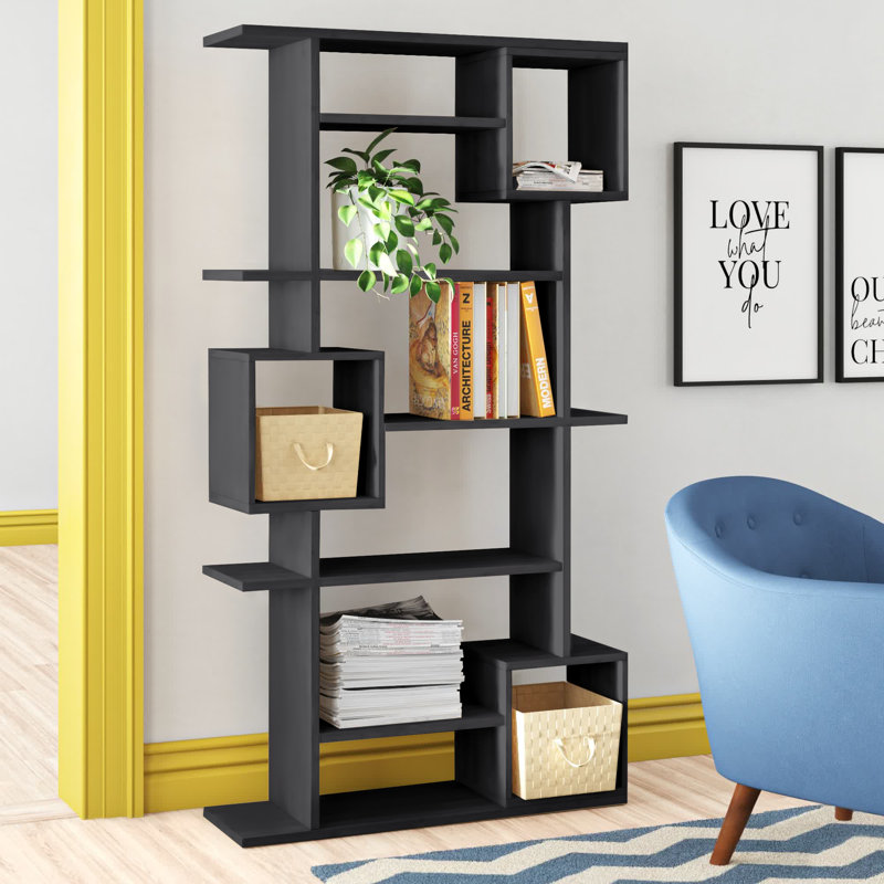 Pearson 6-Tier Freestanding Bookcase with Open Compartments, Antracite