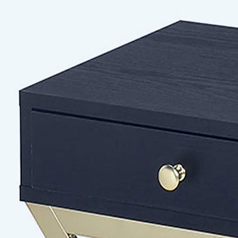 Accent Table, Black Top/Gold Base