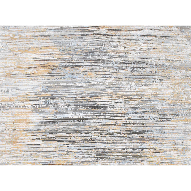 Tapis brun luxueux noué à la main, Rectangle 9 pi x 12 pi