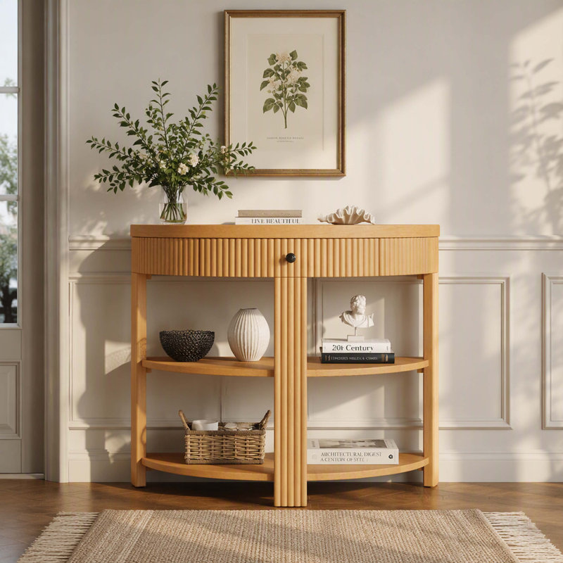 37 " W Console Table, Naturel, Naturel, Naturel