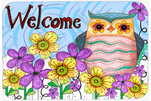Caroline's Treasures Welcome Owl Glass Cutting Board