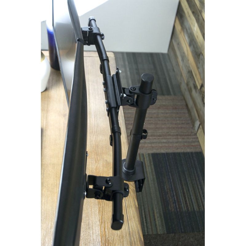 Black Steel Dual VESA Monitor Wall Mount Bracket