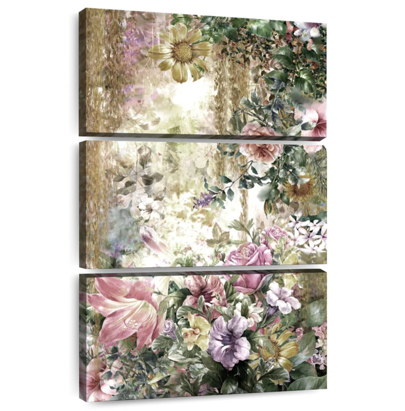 Harnek, fleurs printanières abstraites, H 32 po x l 20 po