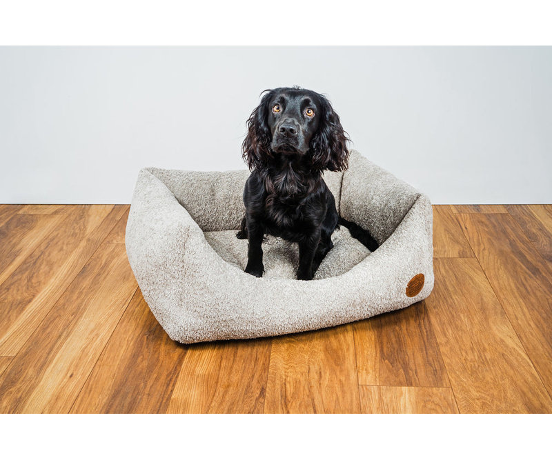 Boucle Pet Bed, 25cm H x 60cm W x 52cm D, Cream