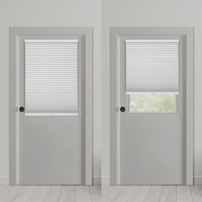 Magnetic No Drill Blackout Cellular Shade for Metal Doors Only, Cordless Easy Install, 1.5" Honeycomb, 25"W x 72"H, White