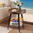 Round Side Table With 2-Tier Storage, Wooden End Table For Living Room With Metal Frame, Compact And Stylish Design