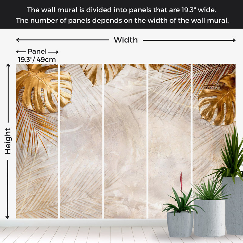 Murale botanique pelez et collez - Nature précieuse, L 57 po x L 41 po