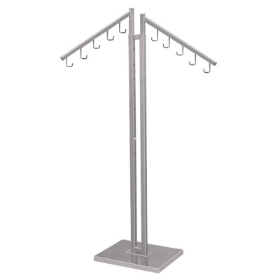 48"-72" H X 12" W – 2-Way Handbag Rack With J-Hook Arms | Chrome