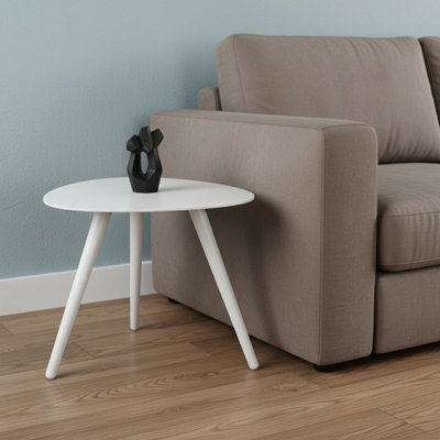  Table de bout contemporaine contemporaine en aluminium blanc 16 po