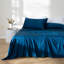 Draps 100% coton pour grand lit, literie de luxe à densité de tissage 300 fils, extra doux, draps rafraîchissants, poche profonde jusqu'à 15 po, draps doubles en satin à broderie 4 pièces (grand, blanc)-1872392631-1872392633