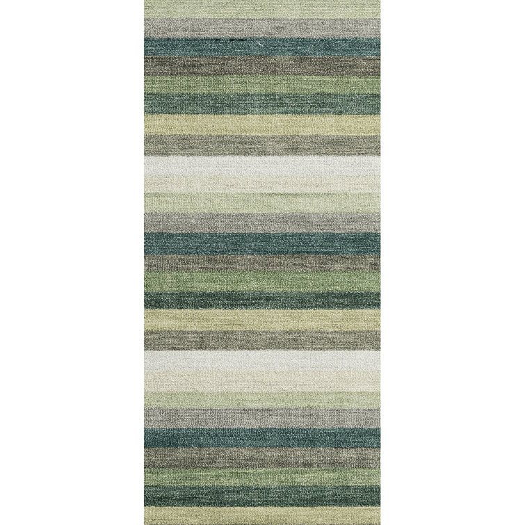 Jazzy Handmade Wool Green/Yellow Rug