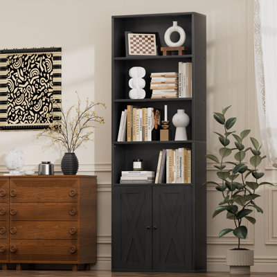 Aillee 70.9"H Open Storage Bookcase with Doors by Breakwater Bay