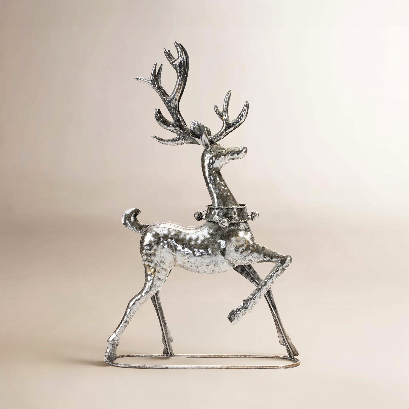 Hammered Metal Holiday Reindeer (Set of 2)