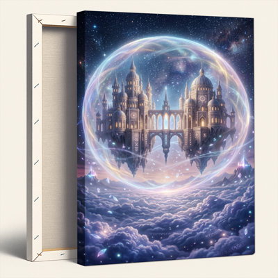 Fantasy Castle Canvas Wall Art Oil Painting Print Set Of 1