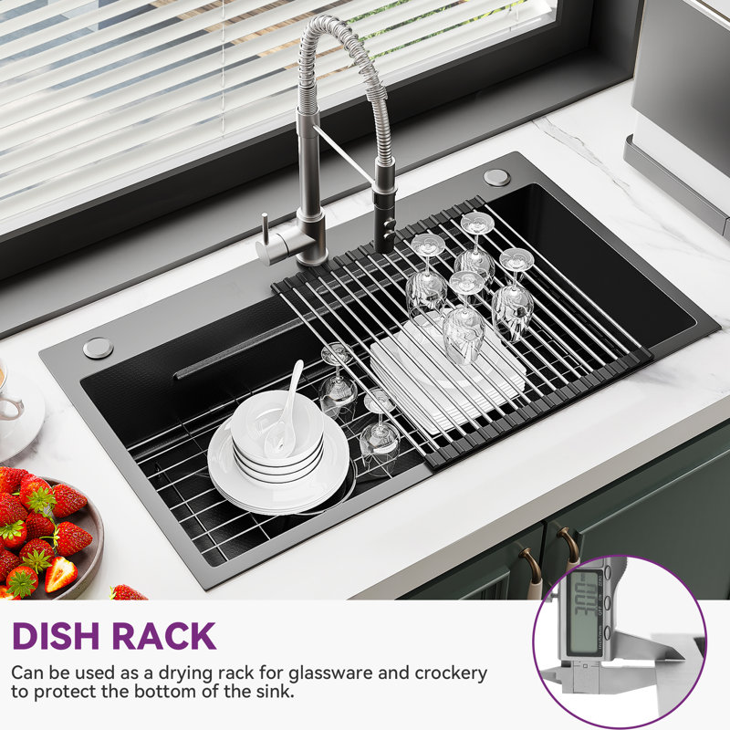 30'' Drop In Stainless Steel Laundry Sink Workstation