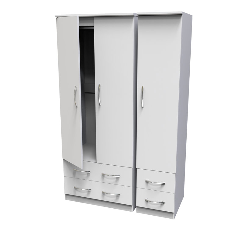 Tabathe Manufactured Wood Wardrobe, White Matt
