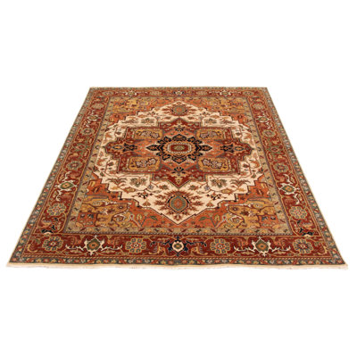 Hand-knotted Jules Sultane Ivory Wool Rug 7'10" x 9'9"