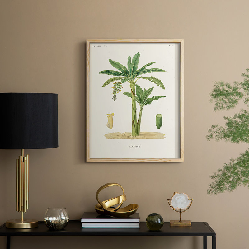 Arbre antique avec fruit III, reproduction encadrée - bois massif, H 15 po x l 12 po, Naturel