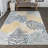 Gryta Coastal Casual Palm Frond Reversible Machine-Washable Cream/Navy Indoor/Outdoor Rug-1299449658