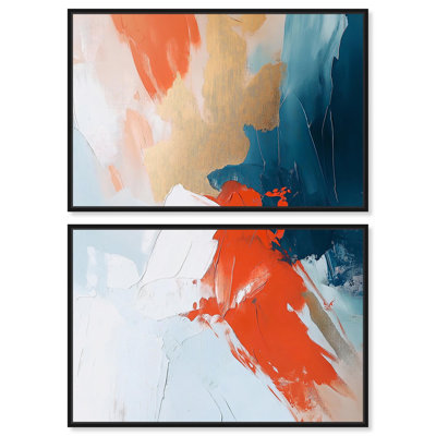 "Bold and Bright I", ensemble de 2 toiles d'art contemporain par Art Remedy