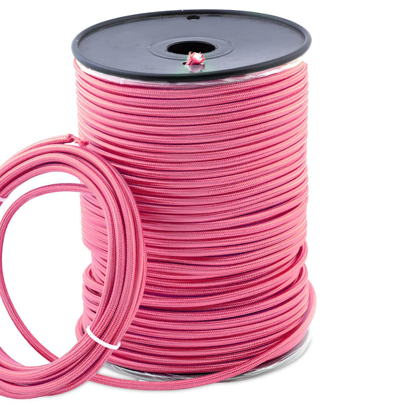 Stalder 2Core Round Fabric, Vintage Style Italian Braided 0.75Mm Flexible Lighting Electrical for UK Lighting Cable