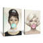 Audrey Hepburn, Marilyn Monroe Bubble Gum - ensemble de 2 reproductions sur toiles tendues-418623441