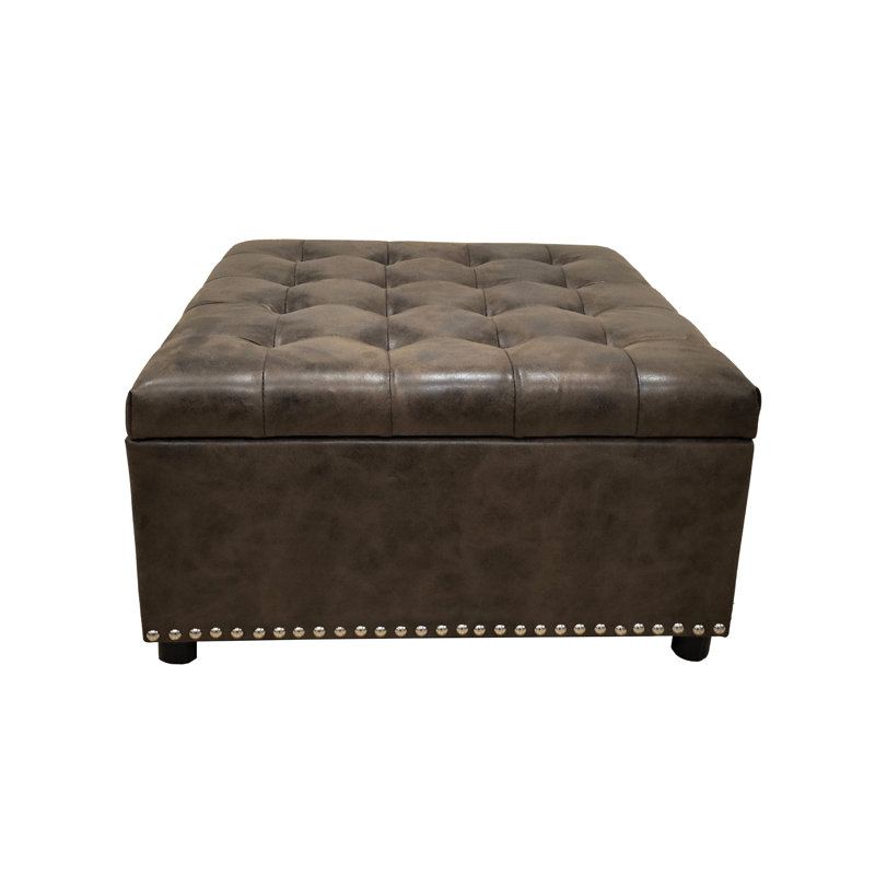 Tufted Storage Ottoman With Studs