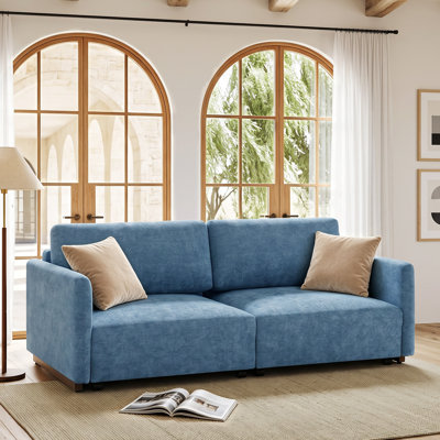 Upholstered Convertible Sleeper Sofa with Pull-Out Bed