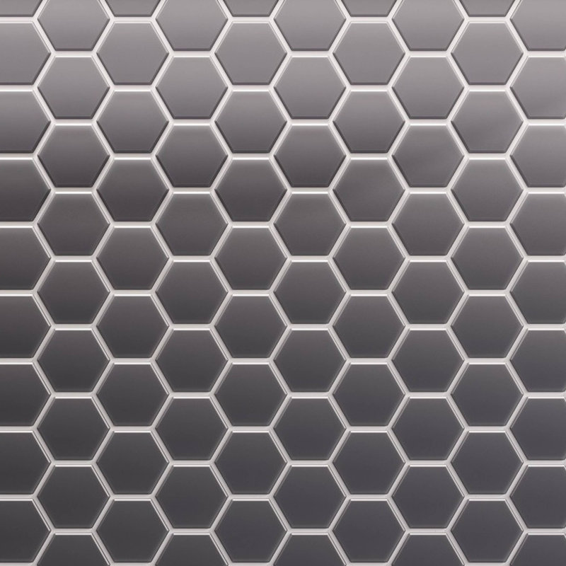 3" Beehive 10.25in.x11.75in. Glass Mosaic Tile, Carbon Matte