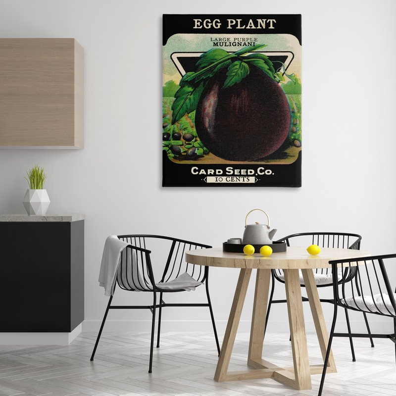 Toile rétro aubergine de jardin, design par Lil 'Rue, H 48 po x l 36 po
